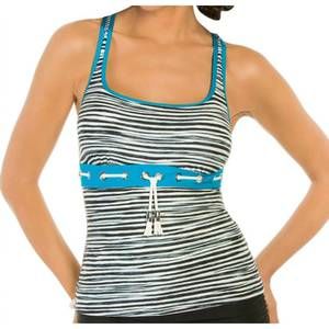 NEW ECO SWIM racerback tankini top in stripe